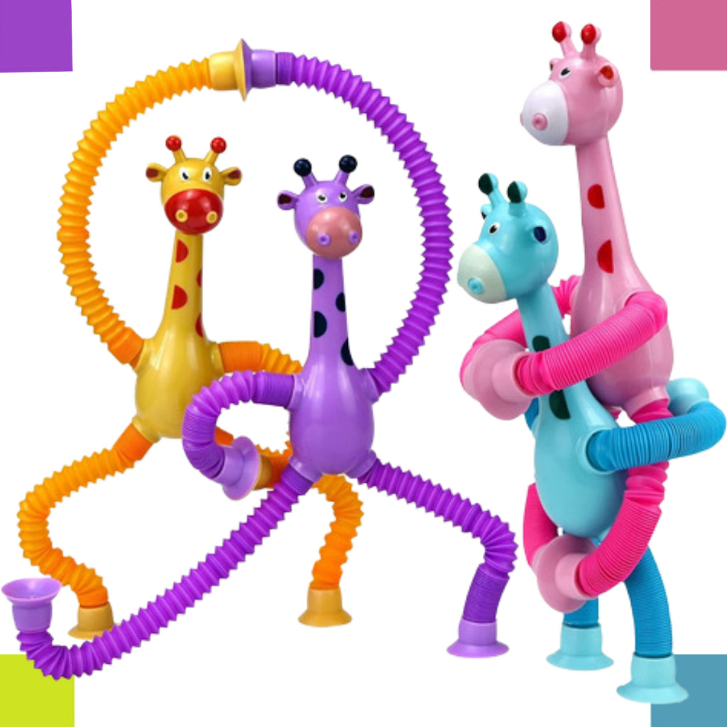 Giraves stretch and stick melman pop it tiktok tube with light sensory ของเล่นเด็ก