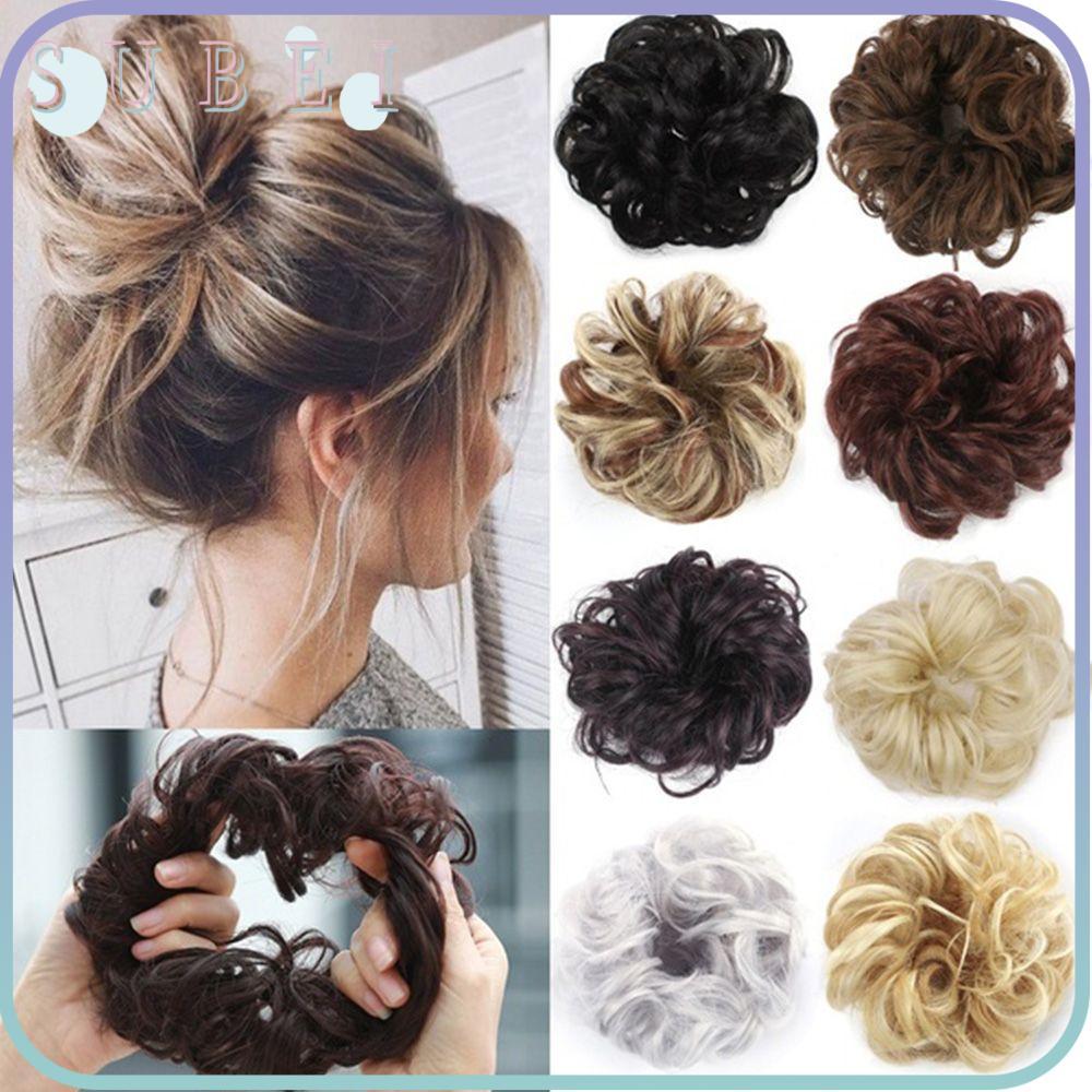 SUKAA Elastic Hair Bun ผู้หญิงแฟชั่น Fake Hairpiece สังเคราะห์ Hairpiece