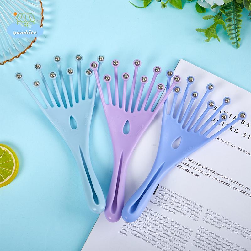 [LI] เครื่องนวดศีรษะ Scalp Neb Roller Five Finger 9 Claws Steel Ball Hand Held Relax Spa Hair Care ส