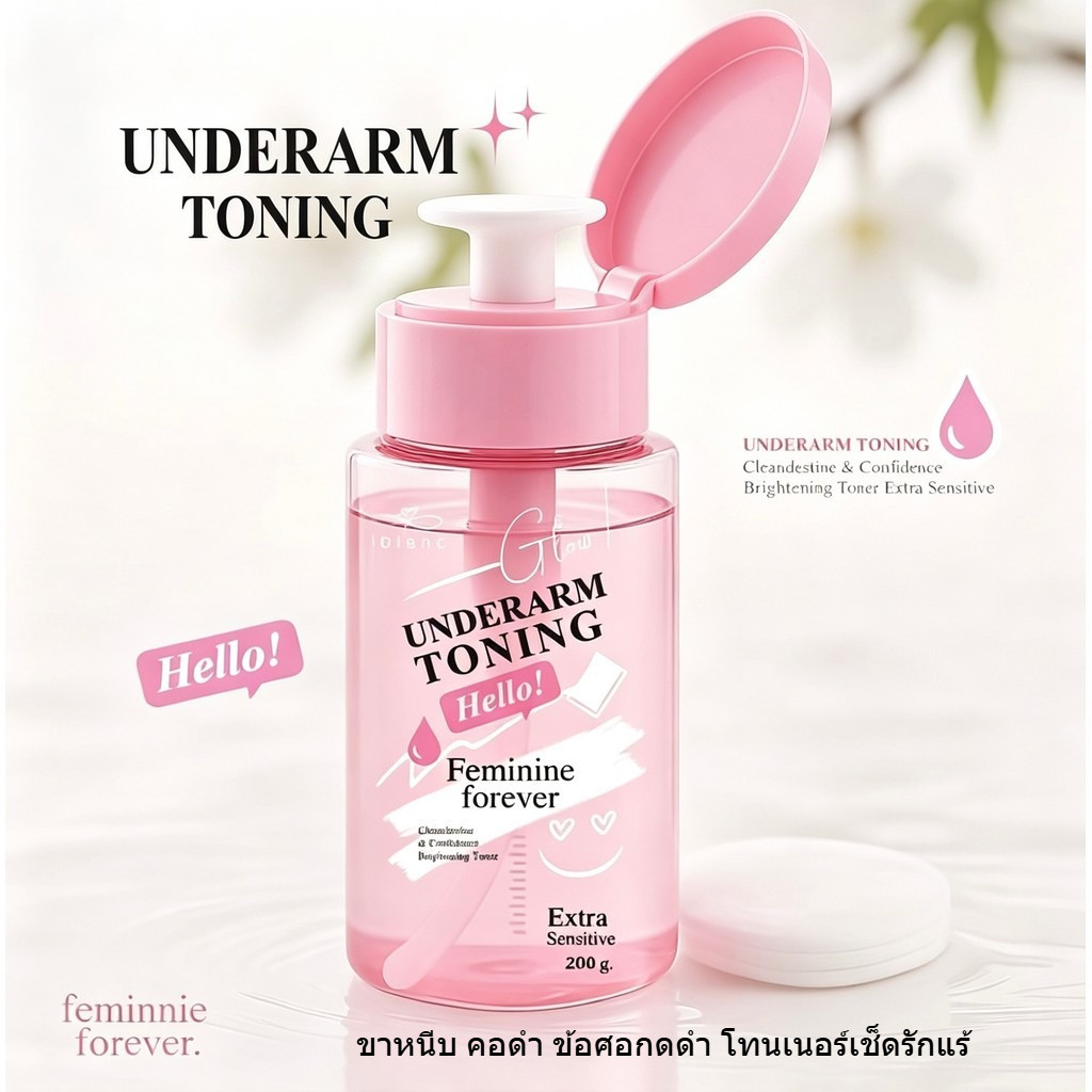 Iblanc(ไอบลองก์) ขาหนีบ คอดำ ข้อศอกดดำ โทนเนอร์เช็ดรักแร้ 200ml ฝาปั้ม IBLANC UNDERARM TONING