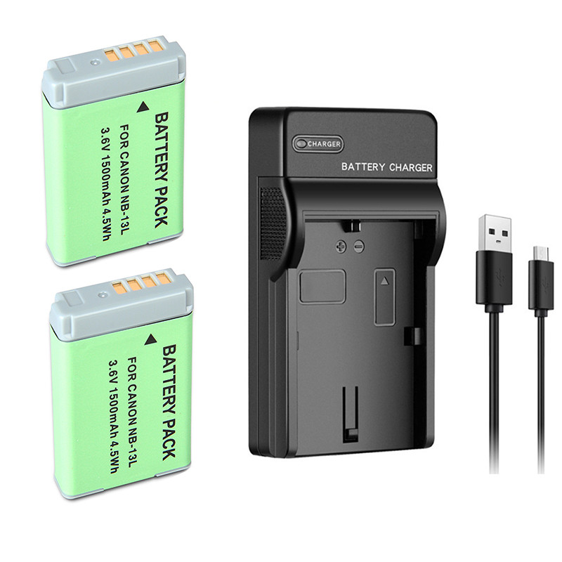 1500mAh NB 13L NB13L NB-13L แบตเตอรี่ + เครื่องชาร์จ USB สําหรับ Canon PowerShot G5X G7X G9X G7 X Ma