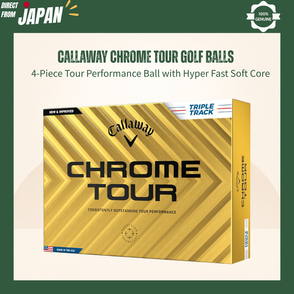 Callaway CHROME TOUR Golf Balls – 4-Piece Tour Performance Ball with Hyper Fast Soft Core (1 Dozen)