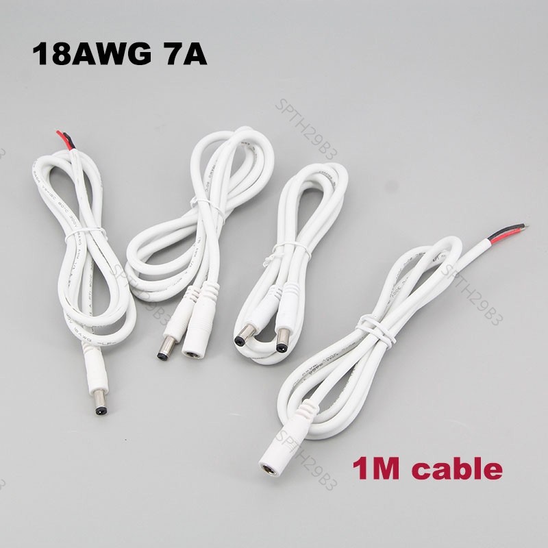 5v 12v 24v 1m DC ชายหญิง Power Supply Connector สายต่อ 5.5x2.1 มม. 18awg 7A TH29B3