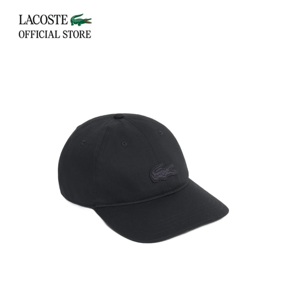 LACOSTE หมวกผู้ใหญ่ COTTON TWILL BADGE CAP รุ่น RK1910 - NOIR