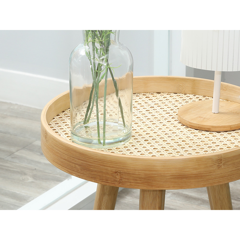 HomeHuk โต๊ะกลางทรงกลม รุ่นโฮมมี่ ขนาด 40 x 40 x 44 ซม. - สีธรรมชาติ - รูปที่ 3