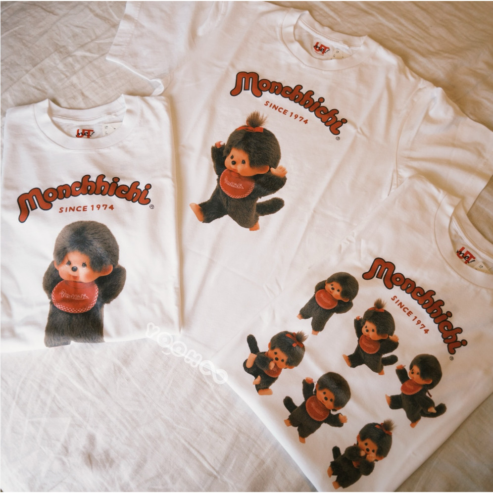เสื้อยืด Monchhichi เสื้อเบสบอลผู้หญิง ผ้าฝ้ายแท้  vintage T-shirt s-5xl