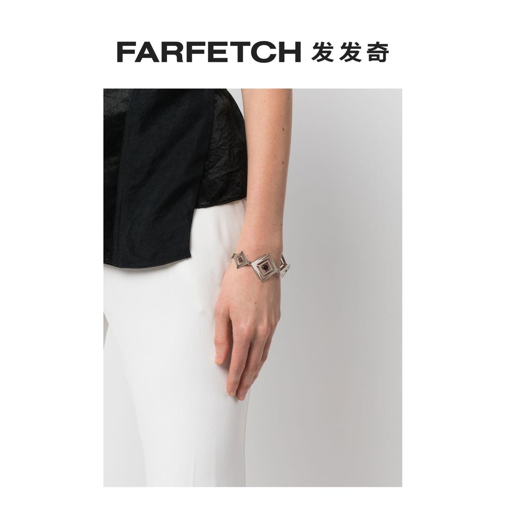 Alberta Ferretti สร้อยข้อมือเงินสเตอร์ลิง ออกแบบเรขาคณิต