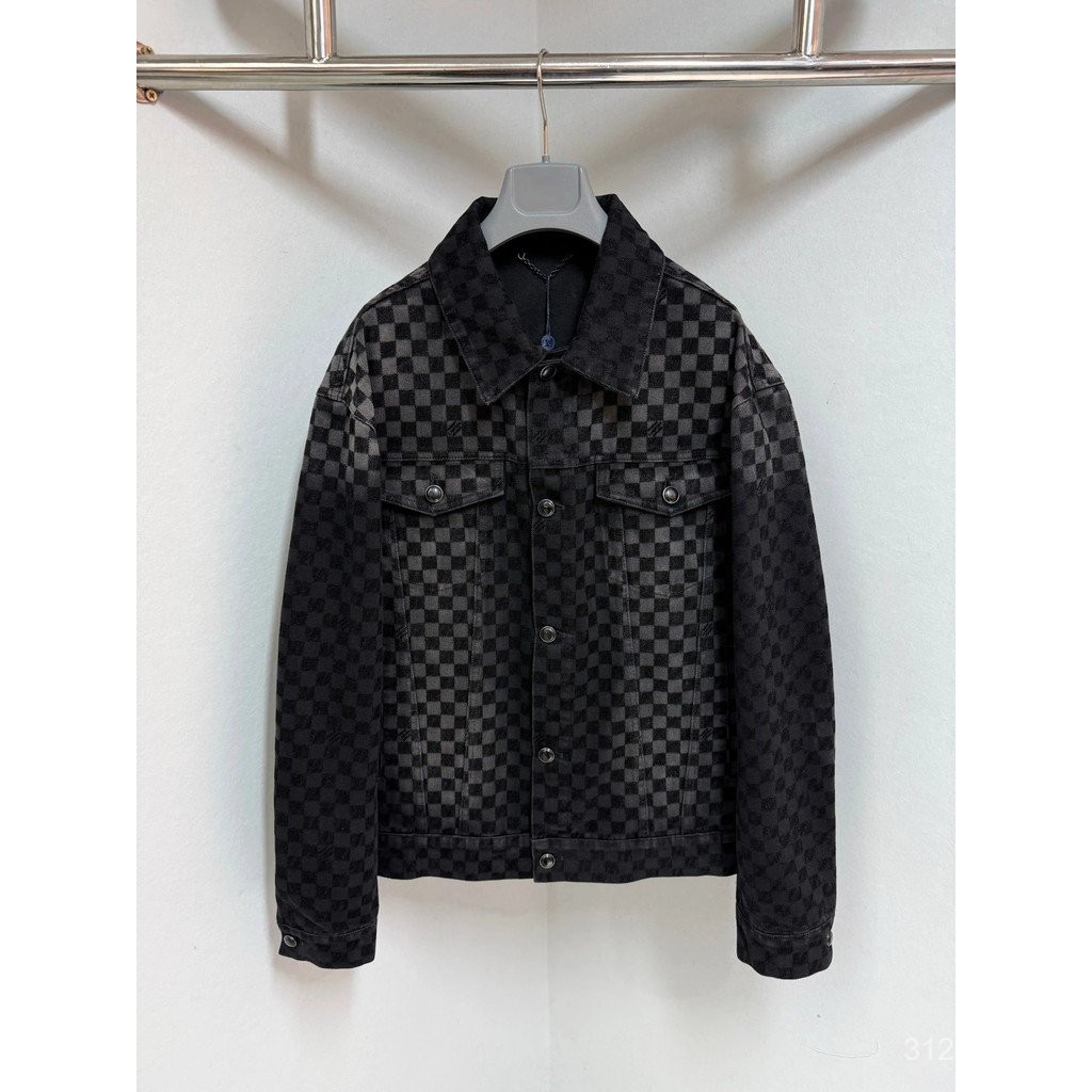 เสื้อแจ็คเก็ต AMIER ฟลอกซิ่งเดนิม สั้นสีดำ