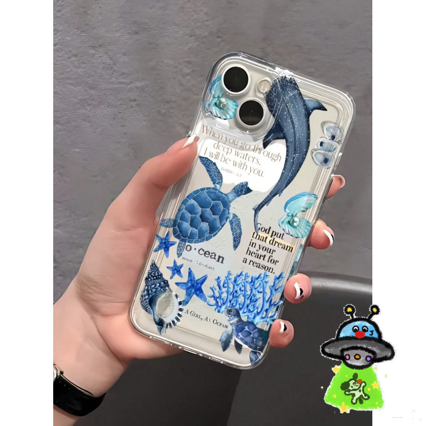 หนังสือพิมพ์ภาษาอังกฤษ Collage เคสโทรศัพท์เกี่ยวกับ Whale และ Sea Biota ว่ายน้ําเหมาะสําหรับ iPhone 