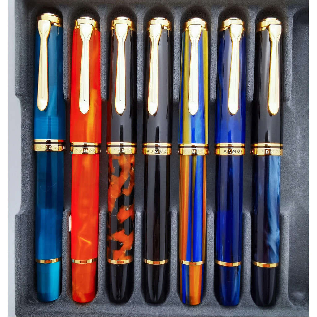 Admok M800/800 Fountain ปากกา Schmidt Bock Ef/f/m/b 0.5 0.7 1.0 มม. Nib,สวยสีฟ้าสีเขียวสีหมึกปากกาลู