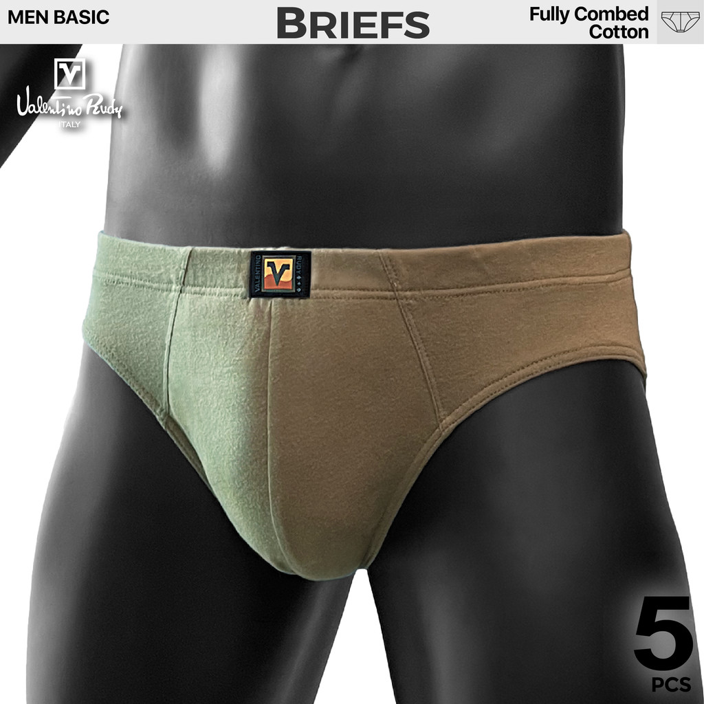 VALENTINO RUDY ชุดชั้นในชาย 5 ชิ้นกางเกงผ้าฝ้ายหวีเต็ม VRMB 657-5 (คละสี) Seluar Dalam Lelaki