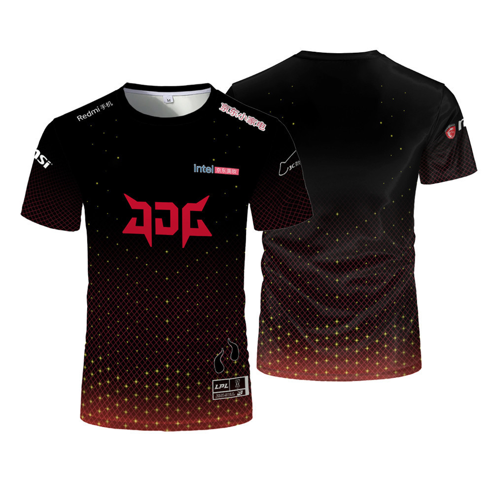JDG ชุดทีม Esports LOL สำหรับผู้ชาย ออกแบบเหมือนเสื้อทีม LPL ระบายอากาศไวแห้งเร็ว