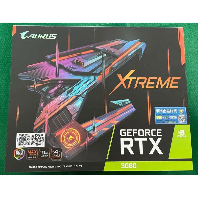 GIGABYTE/GIGABYTE AORUS RTX 3080 XTREME 10G 3080 กราฟิกการ์ด LHR แกะสลักขนาดใหญ่