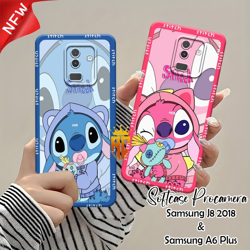 Softcase SAMSUNG J8 2018 / SAMSUNG A6 PLUS - Fashion Case Cute Stitch Wallpaper Motif - เคสสวย - เคส