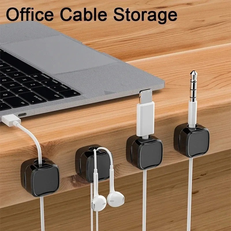 Magnetic Phone Cable Clamp / Desktop Cable Clamp / Under Desk Cable Organizer Cable Holder/Adhesive 