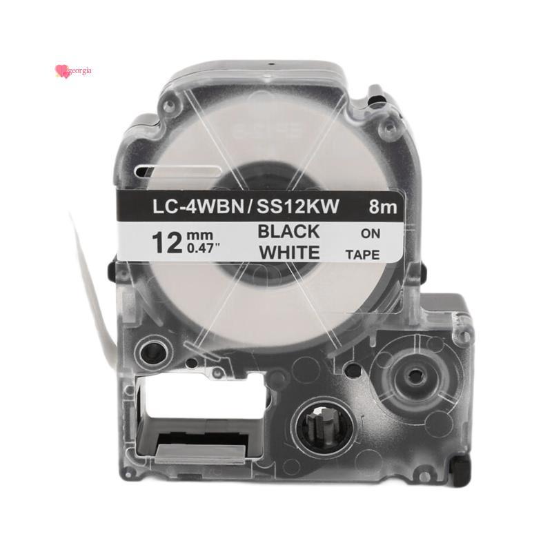 เทปฉลากgeorg335 Pack เปลี่ยน -4WBN LC-4WBN9(SS12KW) สําหรับ LabelWorks LW300 LW400 LW500 LW700 สีดํา