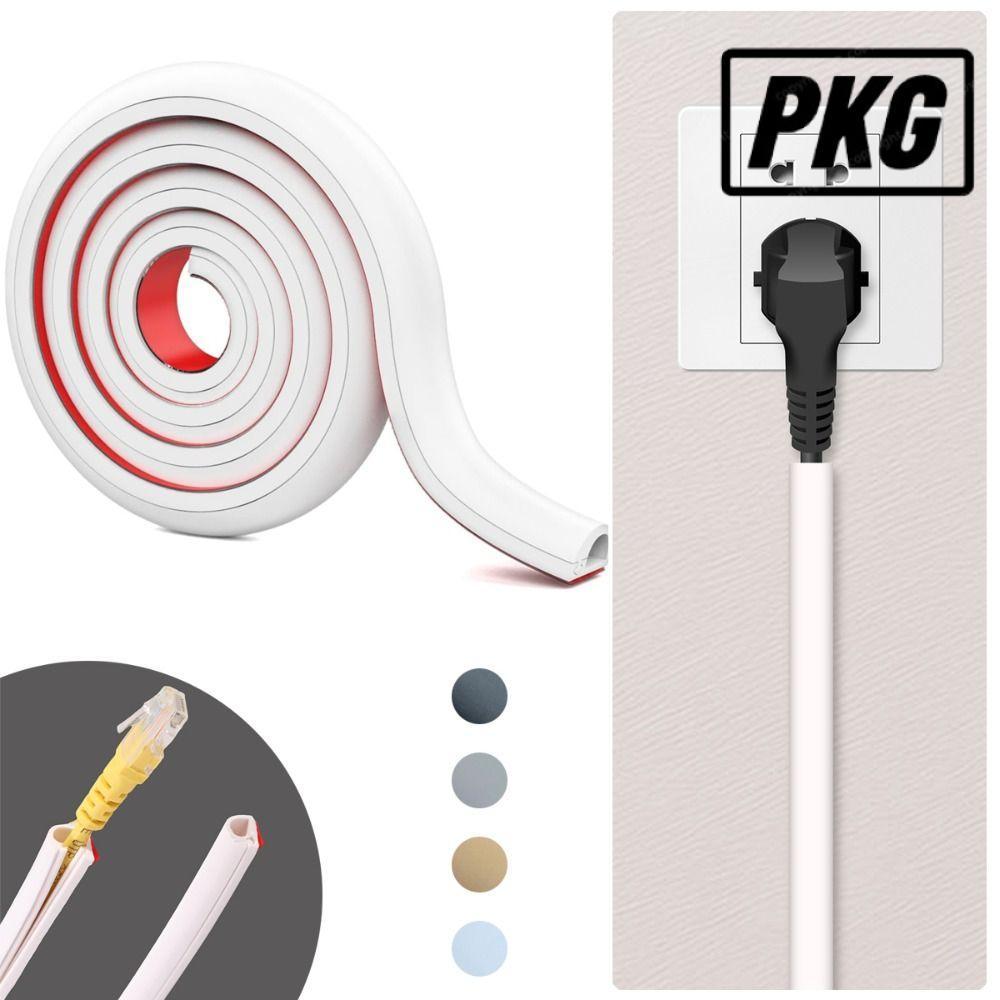 REPKG ลวดติดผนัง Hider, 1m Raceway Wire Cover, Professional ยืดหยุ่น Self-Adhesive PVC Cable คอนซีลเ