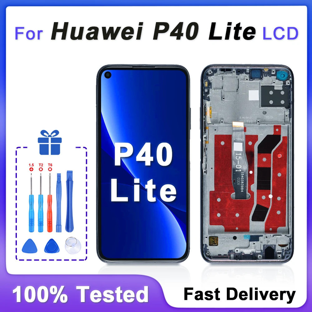 ทดสอบ 100% จอแสดงผล LCD สําหรับ P40 Lite Touch Screen Digitizer เปลี่ยนสําหรับ JNY-LX1 JNY-L01A JNY-