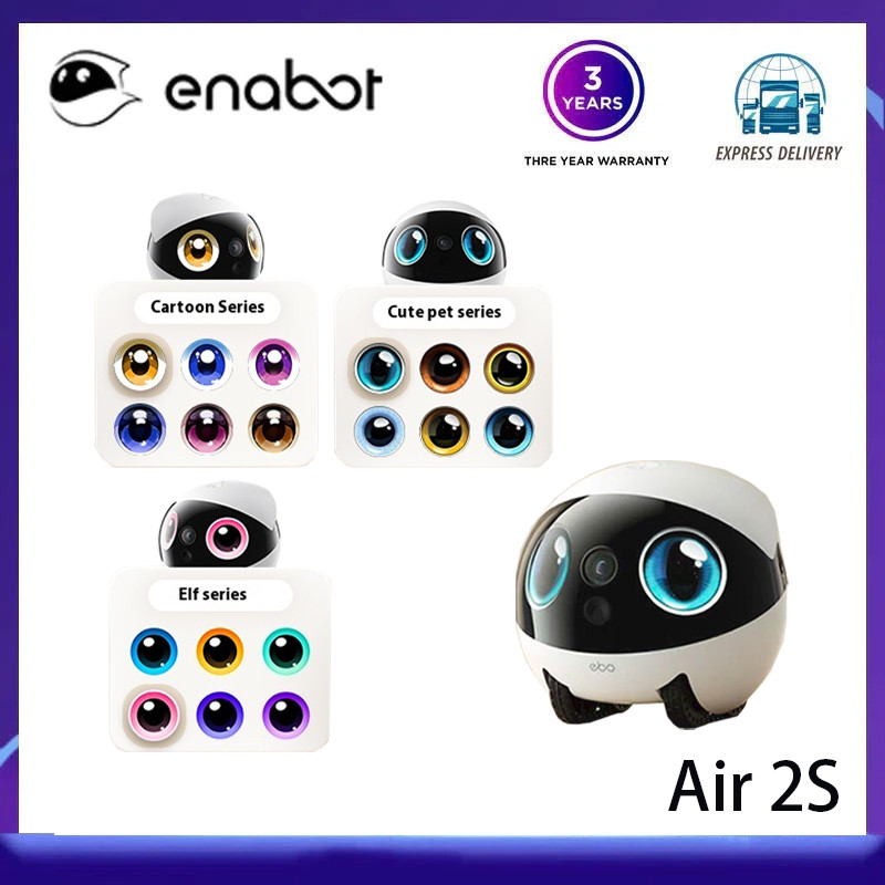มีสินค้า กล้องมือถือหุ่นยนต์ครอบครัวEBO Air 2S สําหรับใช้ในบ้าน, สามารถสนทนาวิดีโอได้, สหายอัจฉริยะ, และการตรวจสอบสัตว์เลี้ยง