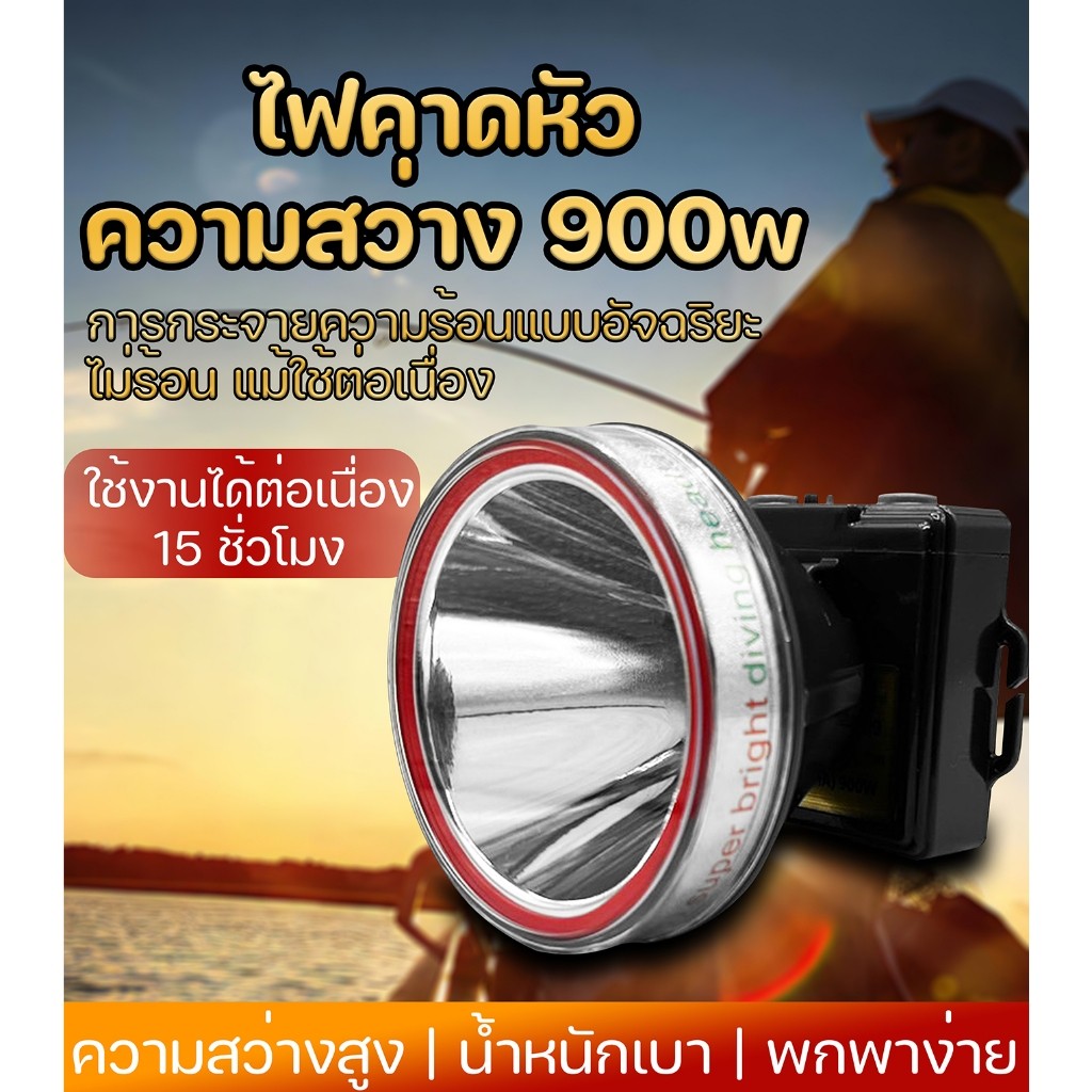 VJP-209 LED ไฟหน้า 900W ระยะการฉายรังสี 1000M กันน้ำไฟหน้าจอแสดงผลของแท้ไฟหน้าไฟฉายกำลังสูงไฟกบแสงสั