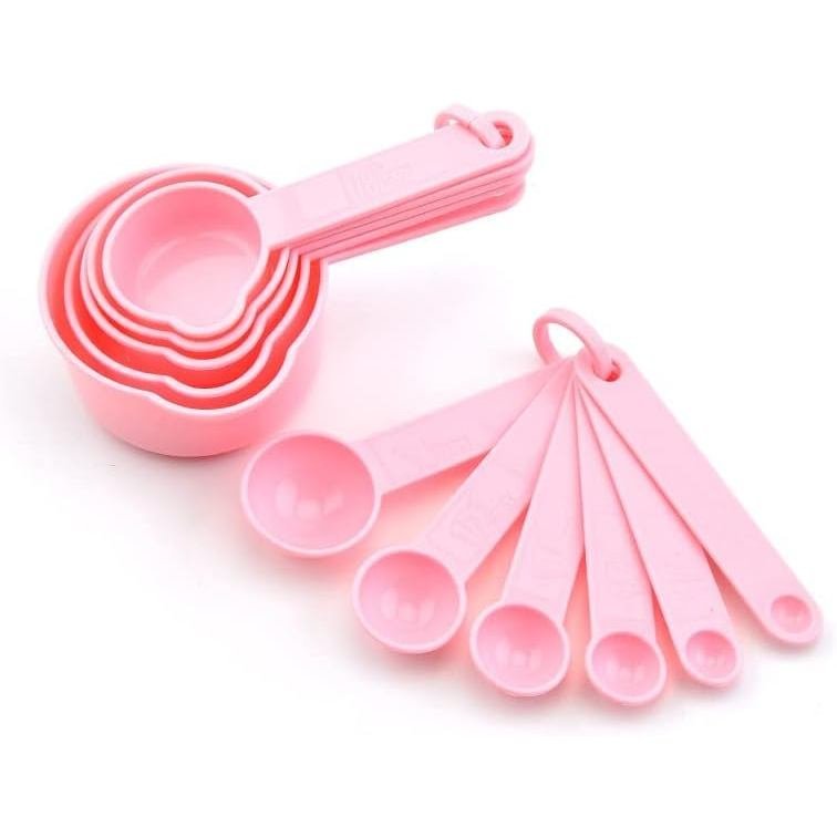 Plastic Measuring Cups and Spoons Set of 11, Kitchen Measuring Cups and Spoons Set for Dry & Liquid 