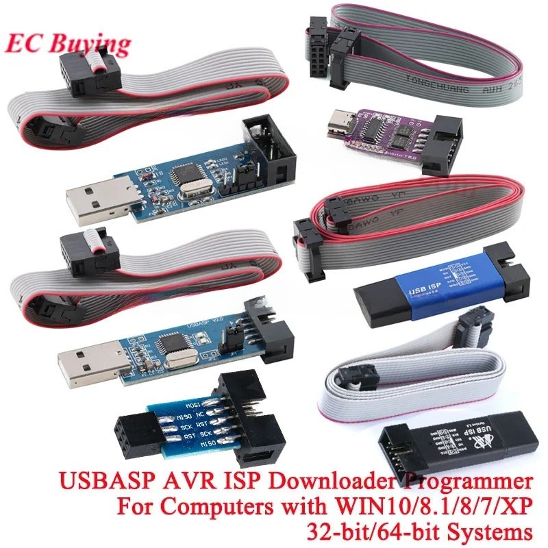 USBASP USBISP AVR โปรแกรมเมอร์ USB ISP USB ASP ATMEGA8 ATMEGA128 รองรับ Win7 Win8 Win8.1 32K/64K 10P