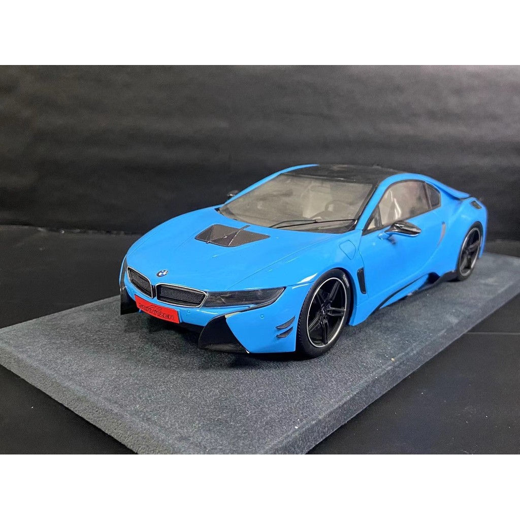 AUTOBARN AB 1: 18 BMW i8 ACS8 Schnitzer Blue Sports Car Resin Car Model Bulk Package ข้อบกพร่องชิ้นส