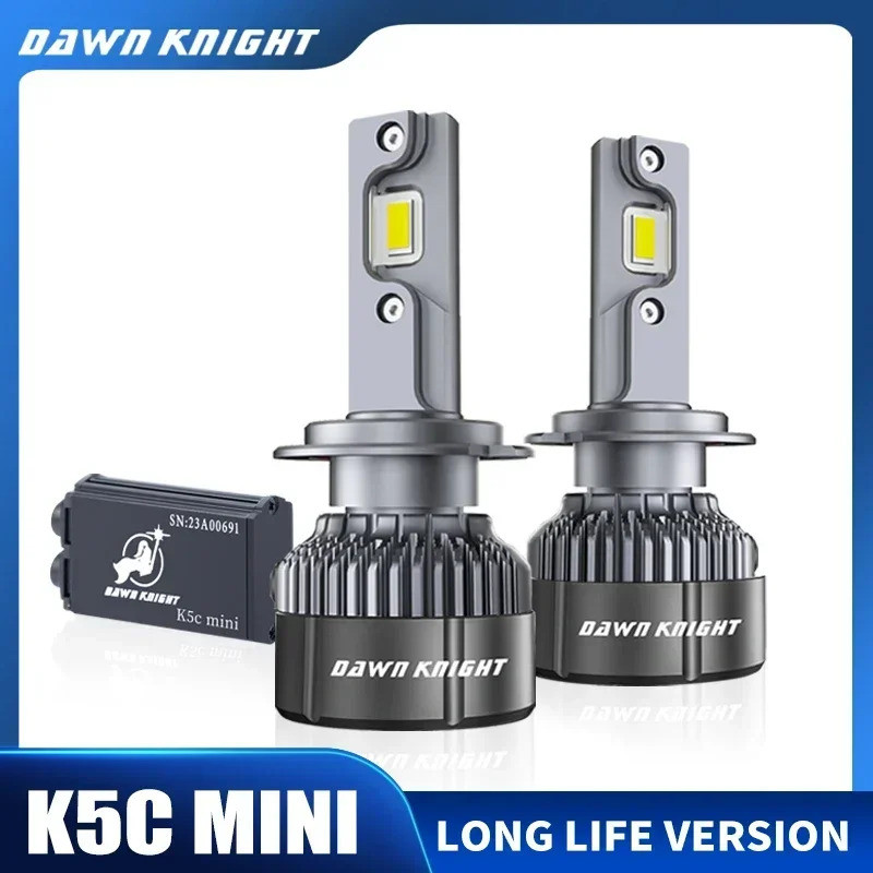 Dawnknight K5c Mini H7 H11 5000k หลอดไฟ LED ไฟหน้า H11 H1 Hb3 Hb4 12v หลอดไฟ LED รถ 2 ชิ้น