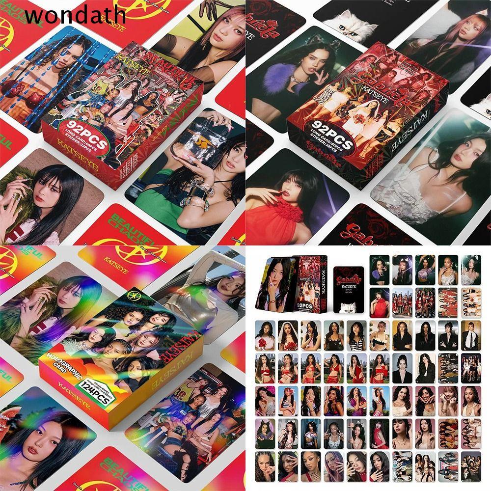 WONDA 92/124 ชิ้น KATSEYE การ์ดรูปถ่าย Lomo, MANON MEGAN BEAUTIFULCHAOS KATSEYE อัลบั้ม LOMO การ์ด, 