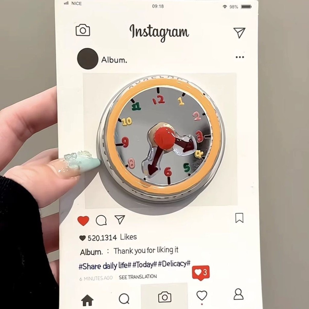 griptok griptok magsafe กระจกนาฬิกาเฉพาะที่สร้างสรรค์เหมาะสําหรับที่วางโทรศัพท์แม่เหล็ก Magsafe แบบพ