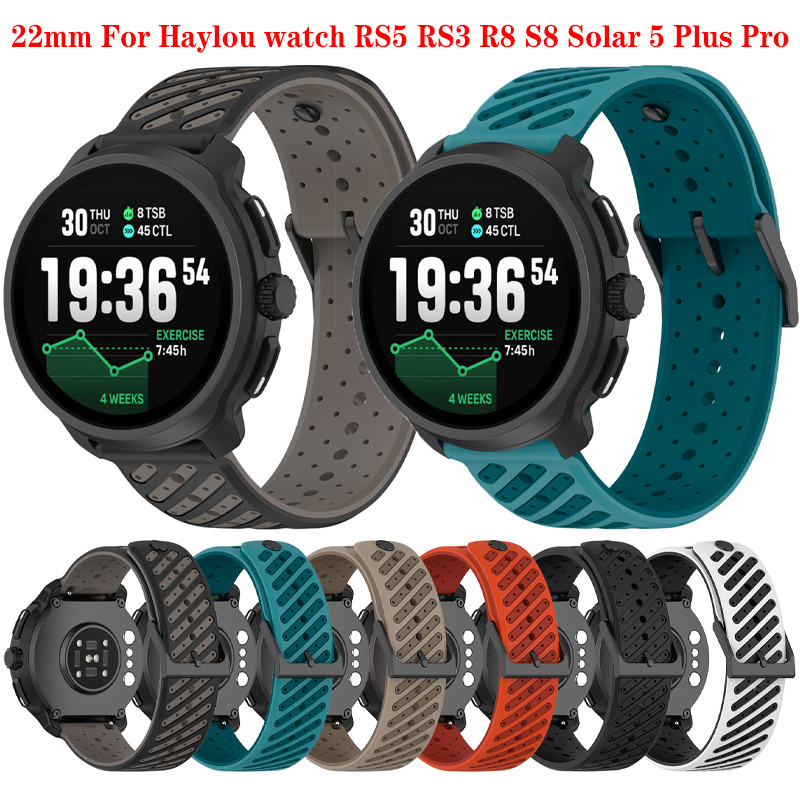 สายซิลิโคนสําหรับ Haylou นาฬิกา RS5 RS3 R8 S8 พลังงานแสงอาทิตย์ 5 Plus Pro Ultra Lite Smartwatch Bre