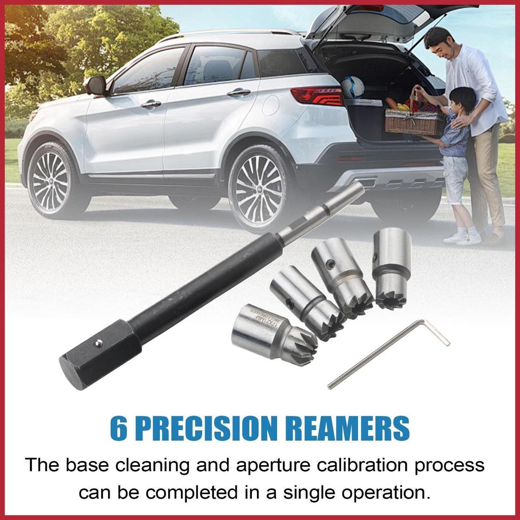 หัวฉีดทําความสะอาดชุดหัวฉีดทําความสะอาดซ่อมเครื่องมือชุด 6 Precision Reamers สําหรับเครื่องตัดหญ้ารถ