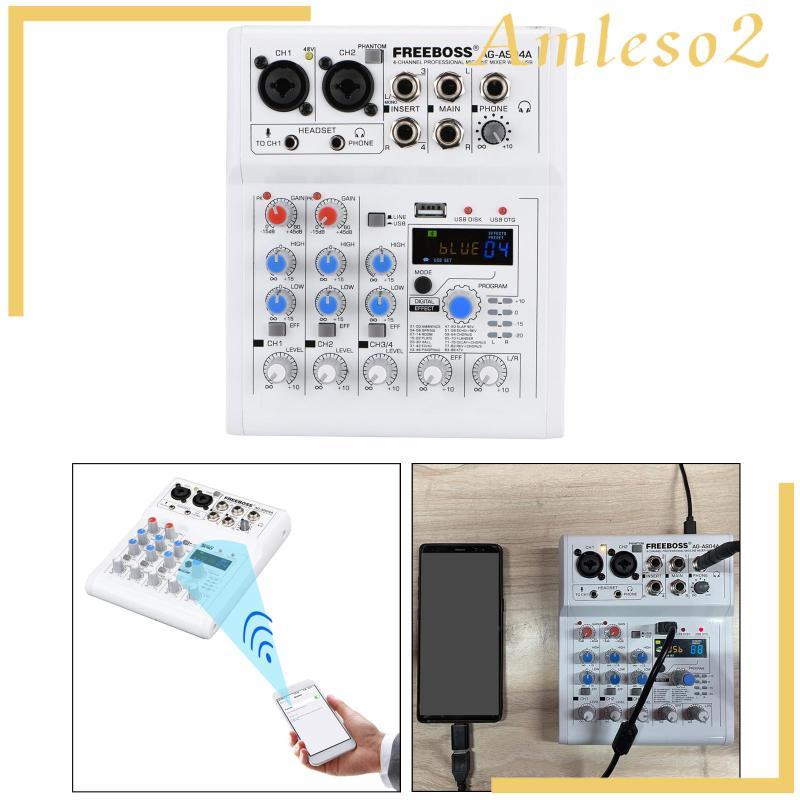 [Amleso2] Gazechimp Live Streaming 4CH DC 5V USB Audio Mixer Console โทรศัพท์มือถือคาราโอเกะ