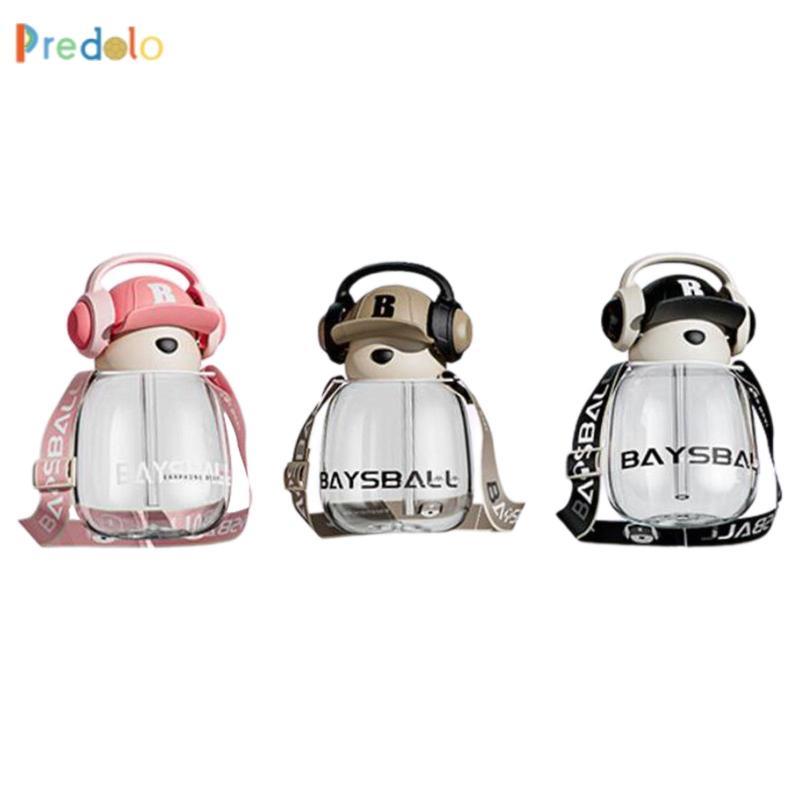 [Predolo] ขวดน้ําน่ารักสําหรับเด็ก,ขวดกีฬา,ความจุขนาดใหญ่ขนาด 650 มล. พร้อมหลอด,น้ํา