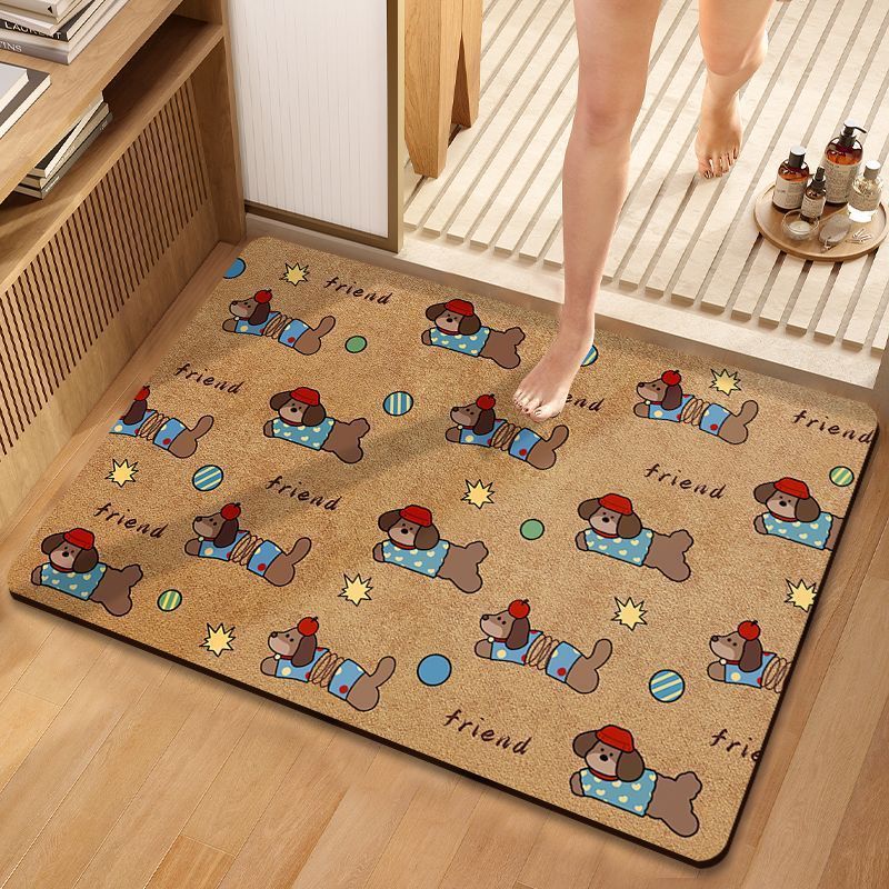 พรมห้องน้ํา พรมหน้าประตู 40x60CM รูปการ์ตูน ดูดซับน้ำได้ดี กันลื่น ทนสกปรก ทำความสะอาดง่าย - รูปที่ 3