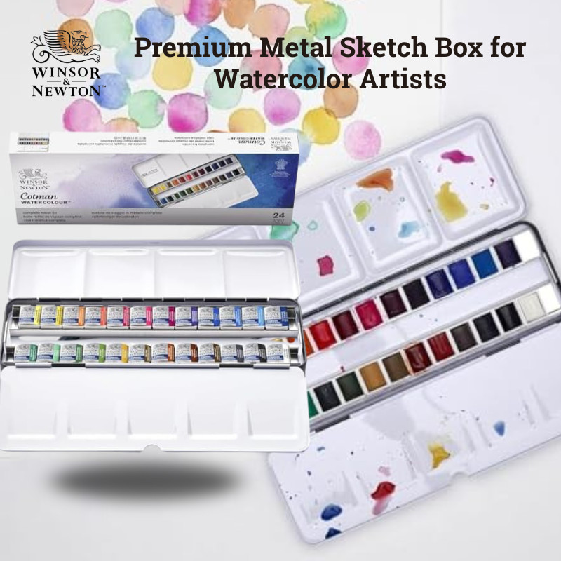 Winsor & Newton CWC Metal Sketch Box – Premium Watercolor Set