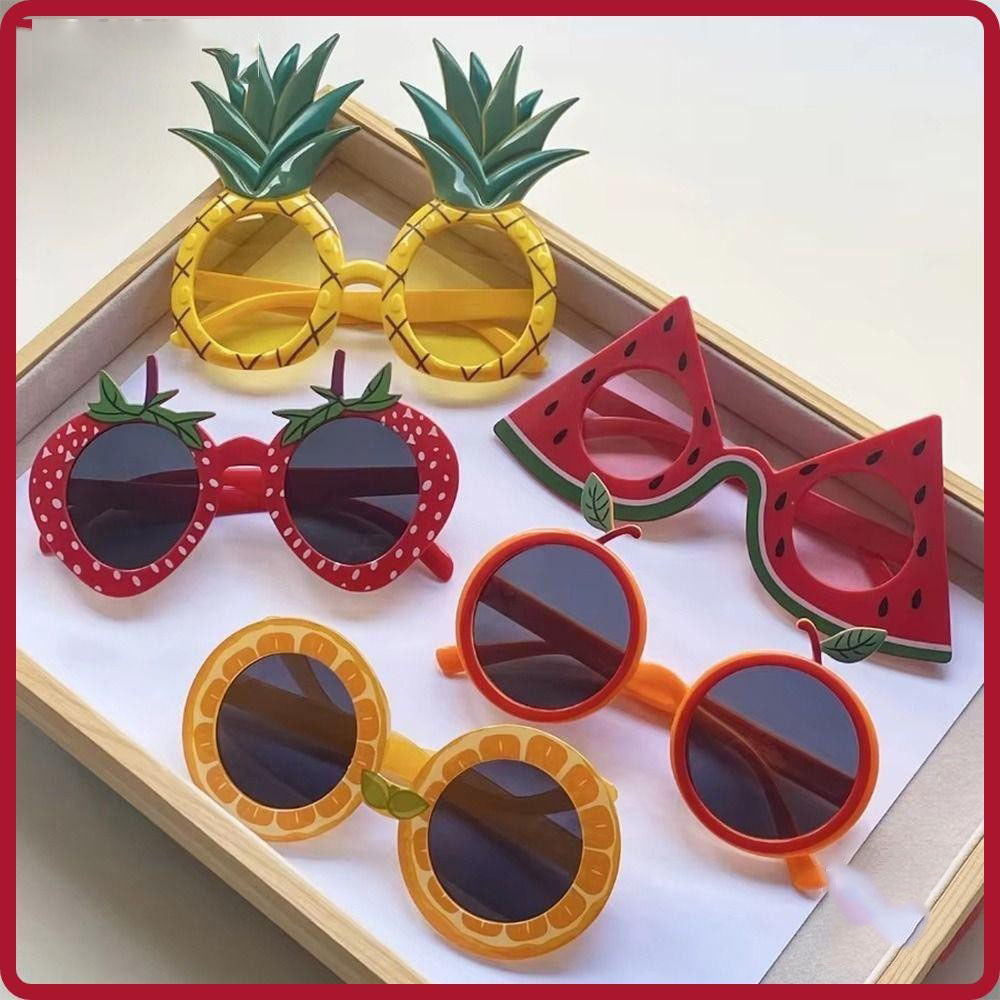 ผลไม้แว่นตา Luau แว่นตากันแดดตลกแว่นตากันแดดชุด Props สําหรับชายหาดฮาวาย Luau Theme Party Supplies J