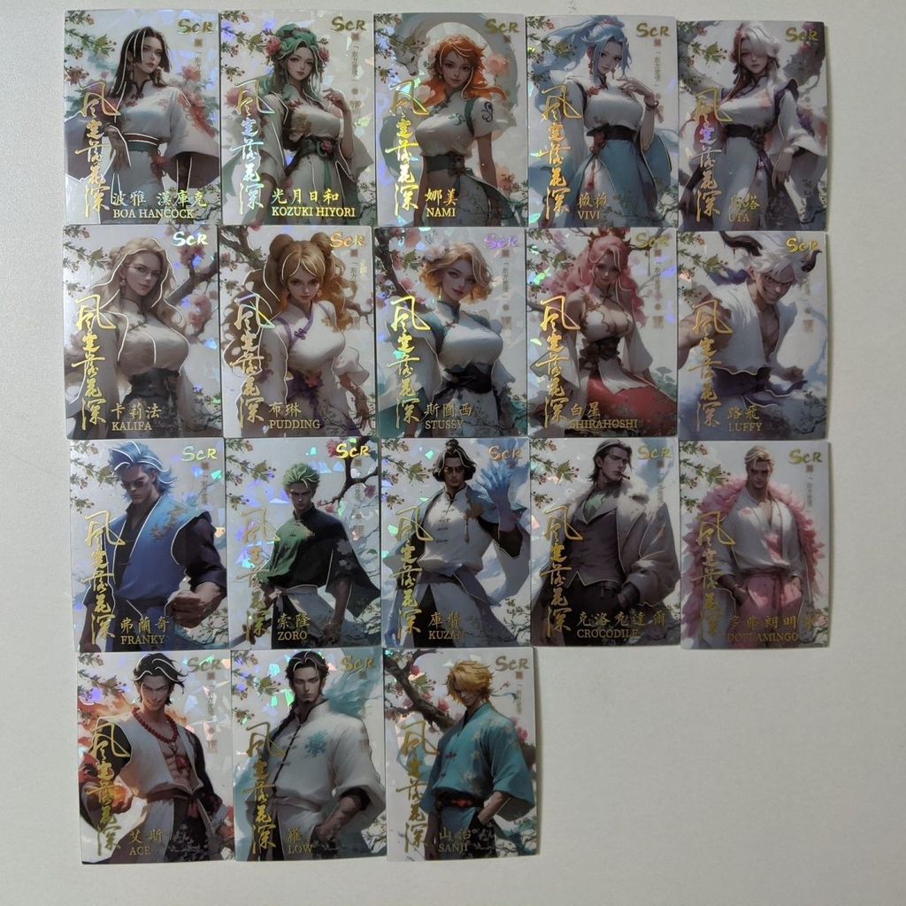 Oriental Artistic Conception One Piece SCR A ชุดการ์ดวันพีซ 18 ใบ การ์ดสะสมการ์ดวันพีซ