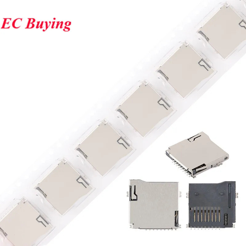10PCS/5PC 9Pin Micro SD Card Slot Connector TF Self-elastic MicroSD Card Holder Deck สําหรับโทรศัพท์