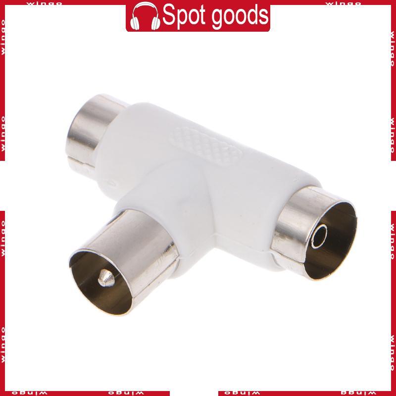 WIN ทีวี 2 ทางสําหรับ T Splitter Aerial Coaxial สายชาย 2x หญิงตัวเชื่อมต่อ Adapte