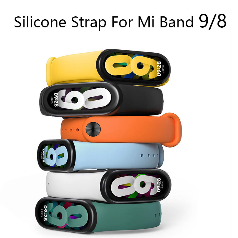 สร้อยข้อมือซิลิโคนสําหรับ Mi Band 9 สาย NFC Accessorie Sport Band ยาง SmartWatch สายรัดข้อมือ Correa