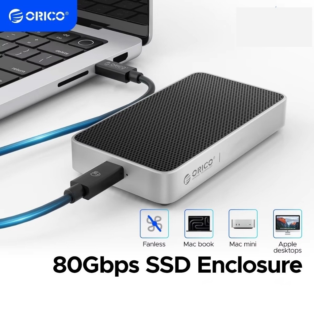 ORICO Thunderbolt 5 M.2 SSD Enclosure 80Gbps Type C HDD Enclosure Compatible with Thunderbolt 3/4 X5