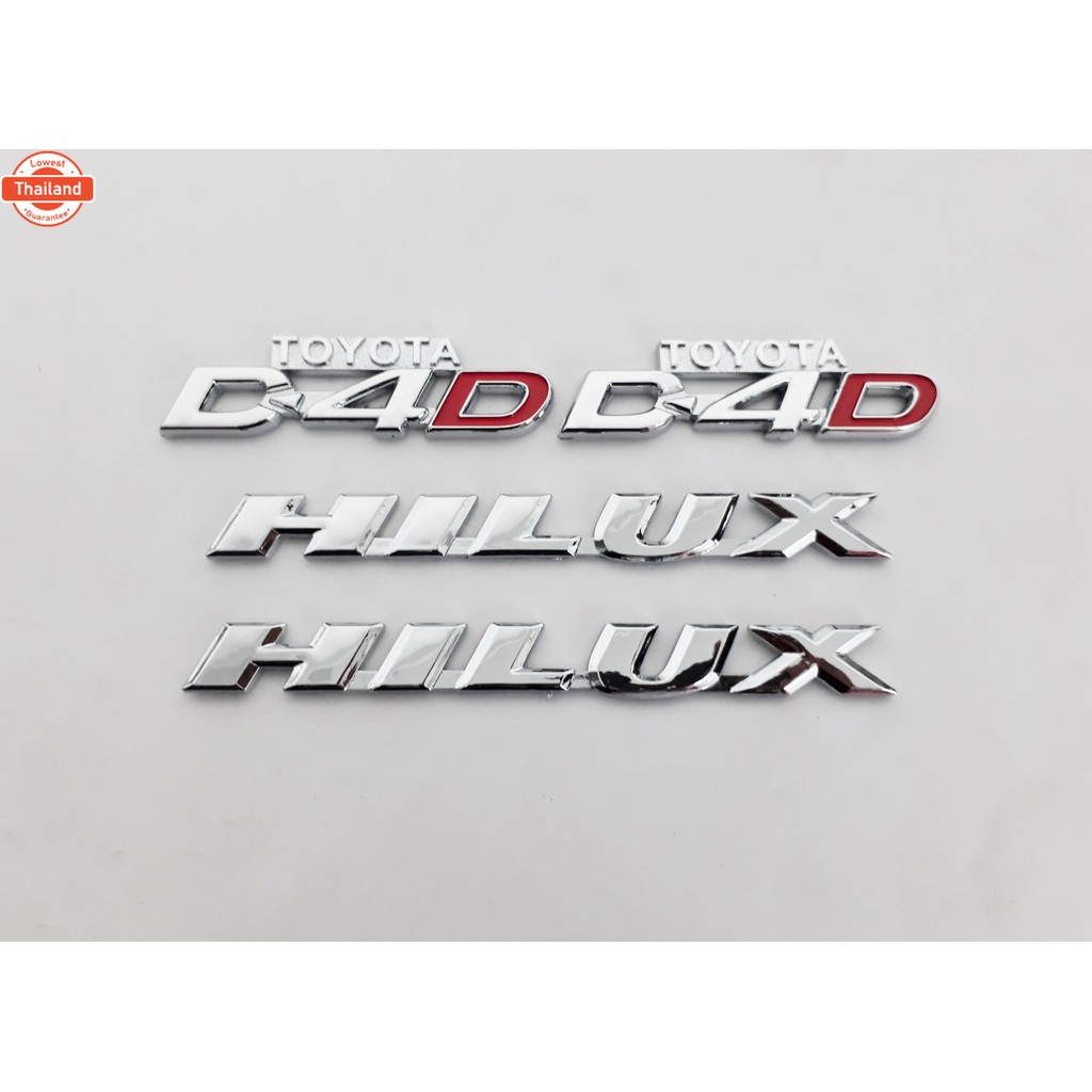 1ชุด 4 ตัว โลโก้ TOYOTA HILUX D4D ติดข้างแก้มรถ โตโยต้า ไทเกอร์ D4D  TOYOTA TIGER TIGER D4D SPORT CR