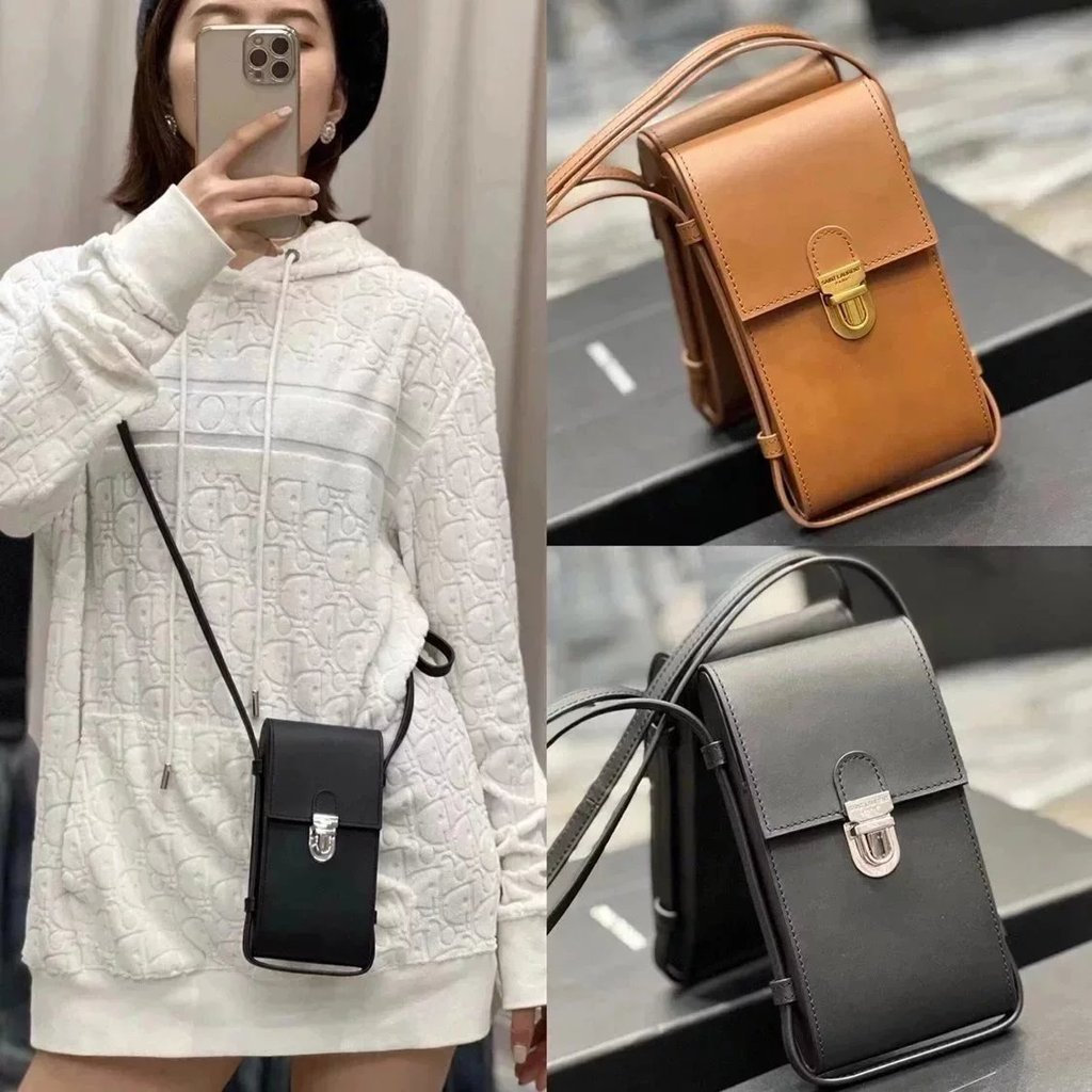 *** กระเป๋าสำหรับโทรศัพท์มือถือ SaintLaurent ปี 2021 ออกแบบใหม่ กระเป๋าถือและสะพายข้าง สำหรับสุภาพสต