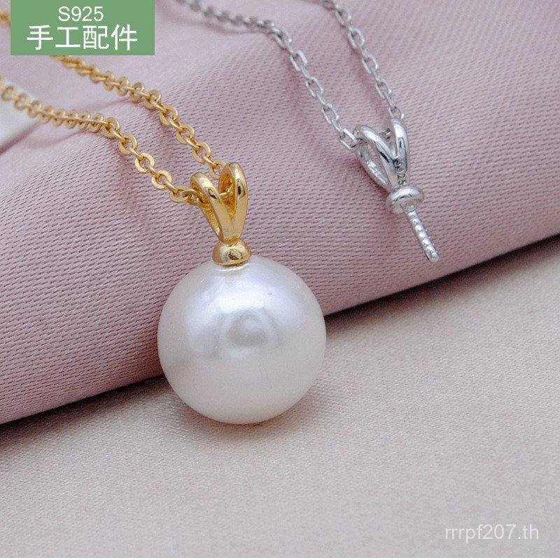 เงินสเตอร์ลิงผู้หญิงผู้ถือด้านล่างสร้อยคอจี้925ผู้ถือที่ว่างเปล่าขนาดเล็กชุบทองคําขาวทําเองกึ่งสําเร