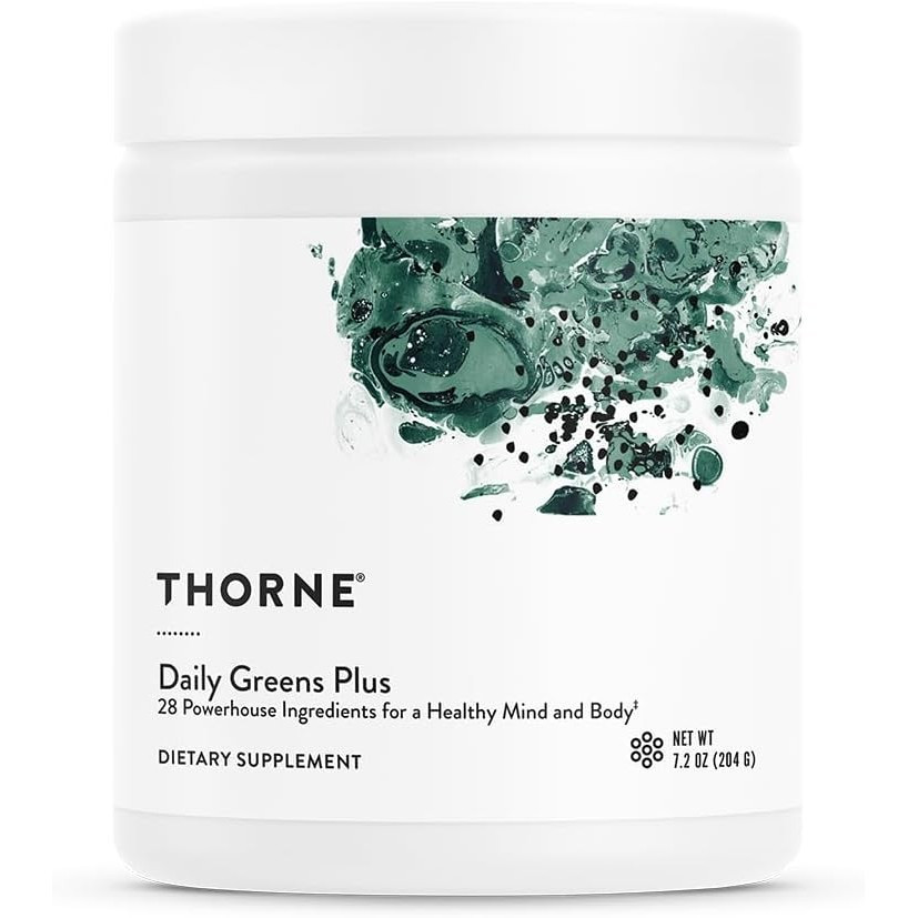THORNE Daily Greens Plus - ผงเขียวครบวงจรพร้อมมัทฉะ สาหร่ายสไปรูลิน่า มะรุม และปรับเจน เห็ดและเบลนด์