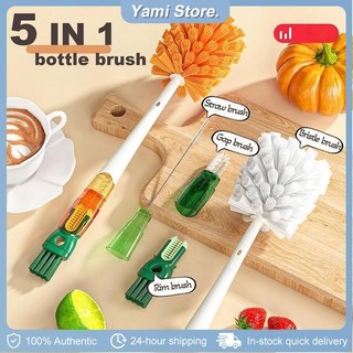 5IN1 Multifunction Long Handle Cleaning Cup Brush Baby Bottle Brush Water Cup Milk Bottle Brush