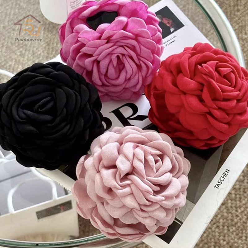 กิ๊บติดผม รูปดอกกุหลาบ กิ๊บติดผมแฟชั่น กิ๊บติดผมดอกกุหลาบ หรูหรา อ่อนโยน เครื่องประดับแฟชั่น - รูปที่ 6