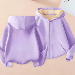 เด็กว่างเปล่าซิปขึ้นเสื้อกันหนาวหมวกสีดําและสีขาวสีทึบแจ็คเก็ตนุ่มสบายแจ๊กเก็ตสบายๆ