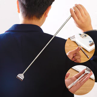 Ninashop ไม้เกาหลัง สแตนเลส แบบพกพา ยืดหดได้ แข็งแรง ทนทาน Stainless Steel Back Scratcher Telescopic